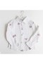 Girl's Heart Embroidered Cardigan, White Heart Printed Shirt and Jean 3-Piece Set - 4
