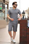 Men's Bürümcük Smoked T-Shirt and Loose Shorts Summer Two-Piece Set - 5