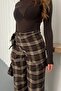 Bsk Scarf Detailed Plaid Updated Pattern Tailored Fit Trousers - 2