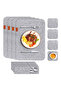 Gray 12-Piece 4-Person Stylish Design American Food Serving Plate Presentation & Serving Set - 7