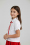 Girl's Red Bow Lace White Shirt 23 April 29 October Show Outfit - 2