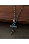 Silver Green Emerald Snake Gothic Necklace Gothic Vintage Snake Necklace - 5