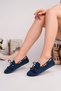 Women's Laji̇vert Beaded and Tassel Detailed Suede Loafer Casual Ballet Comfortable Shoes - 2