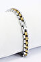 Gold and Silver Double Color Stainless Steel Men's Bracelet, Valentine's Day Gift Men's Accessory - 3
