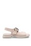 Galivella Beige Women's Genuine Leather Strappy Buckle Detailed Daily Comfortable Sole Stylish Sandals - 5