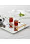 Napoli Simple Stainless Steel Tea and Coffee Serving Tray with Gold Handle 29X45 cm Gold Handle Stylish Presentation - 2