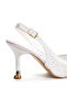 Women's Stoned Transparent Mesh Evening Dress Shoes - 3