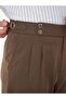 Men's Regular Fit High Waist Pleated Buckle Fabric Trousers - 6