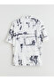 Blue Regular Fit Short Sleeve Patterned Men's Shirt - 6