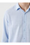 Xside Blue Regular Fit Long Sleeve Linen Blend Men's Shirt - 3