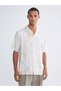 Ozmarka New Season Regular Fit Resort Collar Short Sleeve Patterned Men's Shirt