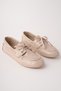 Women's Beige Shiny Skin Loafer Casual Ballet Comfortable Shoes - 5