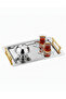 Napoli Simple Stainless Steel Tea and Coffee Serving Tray with Gold Handle 29X45 cm Gold Handle Stylish Presentation - 3