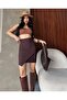 High Waist Asymmetrical Skirt with Closure Detail - 4