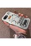 iPhone 16E Compatible Silicone Edge Hard Back Anti-Fall Phone Case with Airplane Pattern