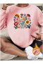 Women's Anatolian Flowers Printed Oversize Crew Neck Sweatshirt - 2