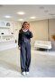 Textured Modal Garnished Zippered Suit - 3