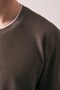 Crew Neck Mink Ribbed Men's Knitwear T-Shirt - 4