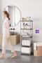 5-Tier Gray 40X33 Plastic Bathroom Shelving System, Kitchen Shelf, Pantry, Bookshelf Multi-Purpose Organizer - 2