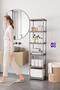 6-Tier Gray 40X33 Plastic Bathroom Shelving System, Kitchen Shelf, Pantry, Bookshelf Multi-Purpose Organizer - 2