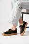 Mertev Rubber Tied Toe Genuine Leather Women's Shoes Black Nubuck - 2