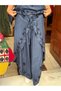 Navy Blue Color Embroidered Pants and Blouse Set - 4