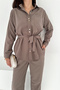 Waist Tie Detailed Shirt and Pleated Pants Set – Grace - 3
