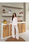 100% Pure Cotton Short Sleeve Muslin Fabric Women's Pajama Set - 3