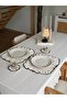 4-Piece Natural Linen Embroidered Rectangular Placemat / American Service Set