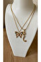 2-Piece Steel Necklace Combination Set (Butterfly, Mermaid) - 2