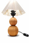 Bohemian Natural Wooden Globe Stand Decorative Lampshade with Pleated Hat (1 Piece) (Bulb Gift) - 6