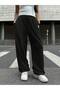Unisex Minimal Horse Printed Baggy Cut Wide Leg Sweatpants - 4