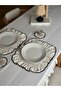 6-Piece Natural Linen Embroidered Rectangular Placemat / American Service Set - 5