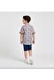 Kid Boys Contrast Trim Printed Short-Sleeve Shirt | MH - 2