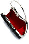 Amanda Evening Dress Handbag with Ring Detail and Stones, Black - 4