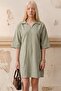 My Fashion Polo Collar Half Sleeve Mini Dress