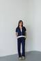 Women's Short Sleeve Modal Tracksuit Set with Stone Detailing and Garnish - 3