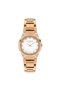 Elegant Women's Wristwatch |   Pink Gold Steel Band, White Dial, 31mm - 8