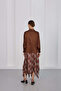 Patterned Satin Skirt Suit - 4