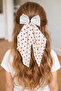 Daisy Figured-Lace Detailed Long Fabric Bow Buckle - Holiday Buckle