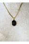Natural Stone Onyx Natural Stone Authentic Women's Necklace with 45 cm Chain Euk36O - 2