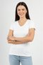 Women's Short Sleeve V-Neck Body White - 2