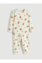Ecru Crew Neck Printed Girls' Pajama Set - 2