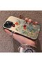 iPhone 15 Compatible Silicone Edge Hard Back Anti-Fall Phone Case Flowers Pattern