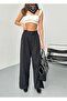 New Season Woven Fabric Double Buttoned Extra Wide Leg Palazzo Pants with Elastic Back - 5