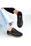 Lunga Black Leather Lace-Up Sports Shoes - 4
