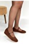 Lossa Tan Suede Belted Ballerina Shoes - 2