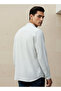 Men Regular Fit Mandarin Collar Striped Long Sleeves Shirt - 3