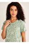 Floral Print Sleepshirt with Short Sleeves - 4