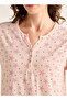 Knee Length Printed Cotton Night Dress with Short Sleeves - 4